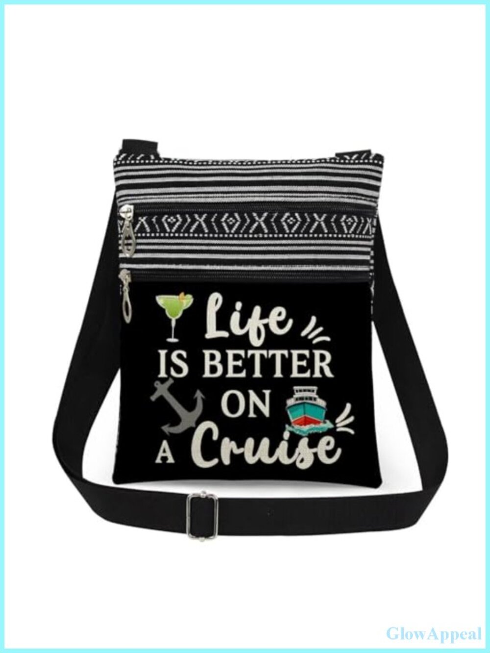 Adjustable Strap Crossbody Bag Polyester Lightweight Travel Purse